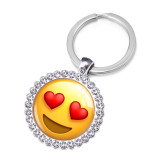 Emoji Crystal Glass Alloy Keychain