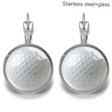 Balls Stainless steel 20mm glass French style ear hook and earrings