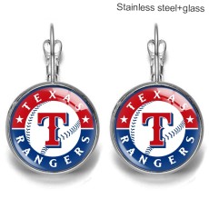 Team sport Stainless steel 20mm glass French style ear hook and earrings