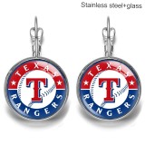 Team sport Stainless steel 20mm glass French style ear hook and earrings