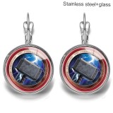 Marvel Stainless steel 20mm glass French style ear hook and earrings
