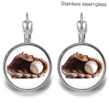 Balls Stainless steel 20mm glass French style ear hook and earrings
