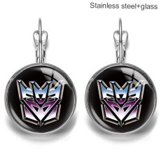 Marvel Stainless steel 20mm glass French style ear hook and earrings