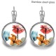 Flower Stainless steel 20mm glass French style ear hook and earrings