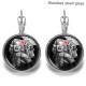 Skeleton Beauty Stainless steel 20mm glass French style ear hook and earrings