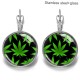 Plant Stainless steel 20mm glass French style ear hook and earrings