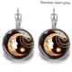 Moon Stainless steel 20mm glass French style ear hook and earrings