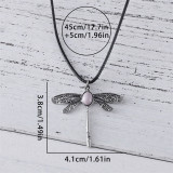 Vintage Dragonfly Texture Pendant Necklace