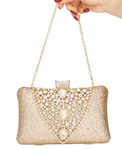 Dinner bag, handbag, diamond inlaid dress, evening bag