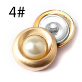 25MM love Flower Versatile metal pearl  snap button charms