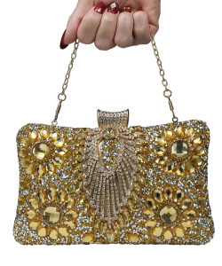 Dinner bag, handbag, diamond inlaid dress, evening bag