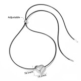 Stainless steel love pendant wax rope necklace