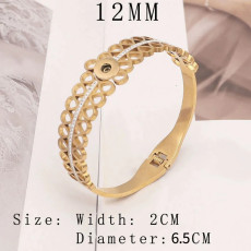 Stainless steel diamond hollow pattern bracelet fit 12MM  Snaps button jewelry wholesale