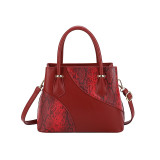 Fashionable splicing color contrast large capacity handbag crossbody bag