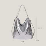 Multi functional tote bag, shoulder bag, zippered handbag, soft leather backpack