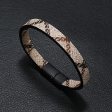 21CM Printed pattern striped magnetic buckle bracelet