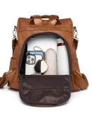 PU backpack, fashionable retro large capacity backpack