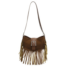 Tassel crossbody bag, fashionable shoulder bag, European retro bag