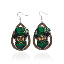 Irish St. Patrick's Day themed wooden earrings