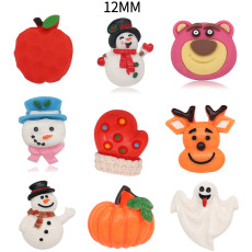 12MM cartoon Snowman Pumpkin Strawberry Bear  animal resin jewelry snap button Christmas