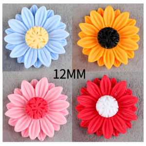 12MM sunflower Resin snap button charms