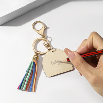 Creative Graduation Season Gifts to Teachers Teacher Rainbow Wooden Tag Tassel Hanger Keychain