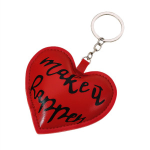 Valentine's Day Love Car Keychain PU Red Couple Heart shaped Keychain Pendant