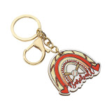 Sports wooden plaque keychain basketball football rugby baseball softball printed pendant