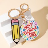 Graduation Season Gift for Teachers: Rainbow Pencil, Wooden Tag, Tassel Keychain, Pendant, Teacher's Day Gift