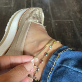 Colored gemstone crystal necklace anklet bracelet