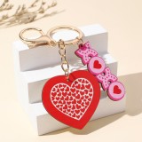 Wooden Valentine's Day keychain, red pink love letter envelope, lip pendant accessory
