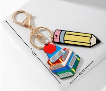 Graduation Season Gift for Teachers: Rainbow Pencil, Wooden Tag, Tassel Keychain, Pendant, Teacher's Day Gift