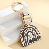 Leopard Key Chain Mama Letter Wooden Plate Mother's Day Gift