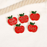 Teacher's Day apple English letter creative alloy brooch shirt collar accessory pins