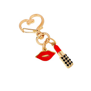 Valentine's Day keychain, metal lipstick, red lips, love buckle, car backpack, decorative pendant