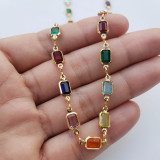 Colored gemstone crystal necklace anklet bracelet