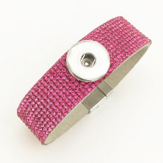 Korean velvet  crystal Valentine's Day Pink Water Diamond snap button bracelet jewelry wholesale