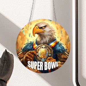 Sunshine Catcher Acrylic Printed Dyed Glass Style Super Bowl Game Decorative Pendant