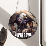 Sunshine Catcher Acrylic Printed Dyed Glass Style Super Bowl Game Decorative Pendant