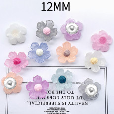 12MM flower Resin snap button charms
