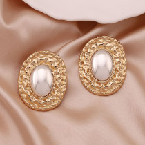 Pearl Geometry Retro Earrings