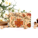 Cork environmentally friendly material with ethnic style characteristics, small and exquisite zero wallet, high-definition digital printed square pattern zero wallet