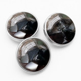 20MM  Dotted crushed shell resin snap button charms