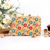 Cork environmentally friendly material with ethnic style characteristics, small and exquisite zero wallet, high-definition digital printed square pattern zero wallet