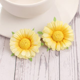 Handwoven Lafite Sunflower Earrings