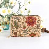 Cork environmentally friendly material with ethnic style characteristics, small and exquisite zero wallet, high-definition digital printed square pattern zero wallet