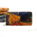 Van Gogh Oil Painting Theme Starry Sky Kissing Zero Wallet Environmentally Friendly Cork