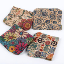 Cork environmentally friendly material with ethnic style characteristics, small and exquisite zero wallet, high-definition digital printed square pattern zero wallet