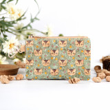 Cork environmentally friendly material with ethnic style characteristics, small and exquisite zero wallet, high-definition digital printed square pattern zero wallet