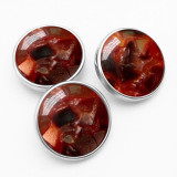 20MM  Dotted crushed shell resin snap button charms